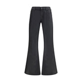 7FOR Black Cotton Flared Jeans